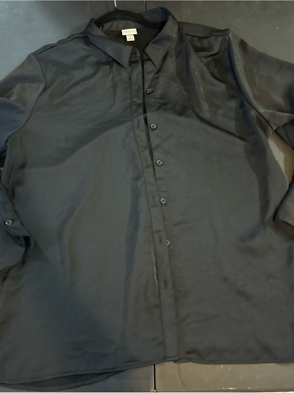 a new day Black Long-Sleeve Button Down Shirt